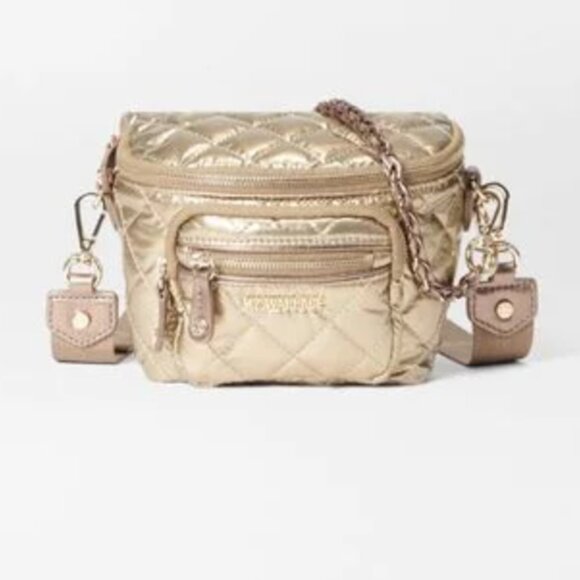 MZ Wallace Handbags - MZ WALLACE Antique Gold Micro Crosby Sling NWT